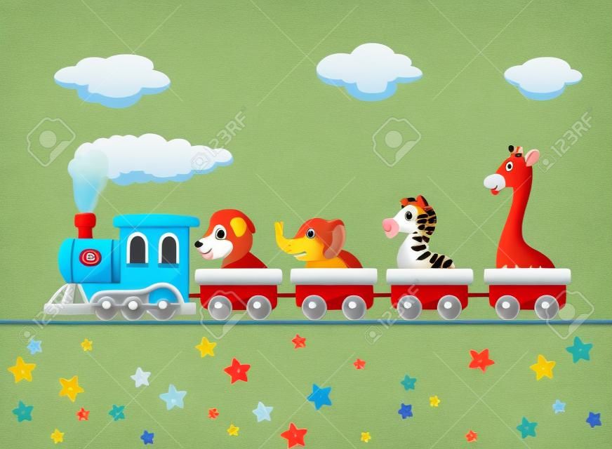 Cartoon Animal train