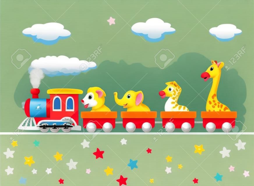 Cartoon Animal train