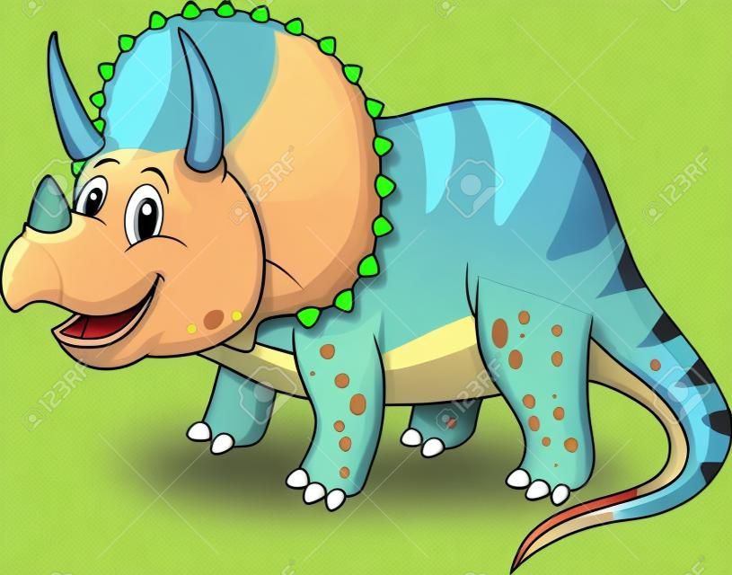 Lindo triceratops de dibujos animados