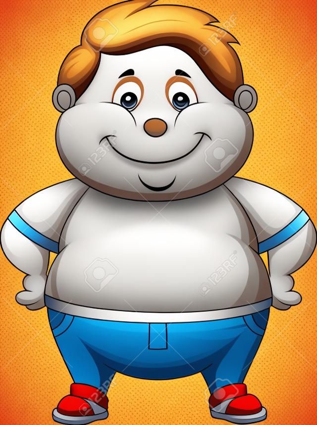 Fat boy cartoon posing 