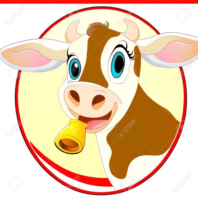 Szczęśliwy kreskówka krowa
