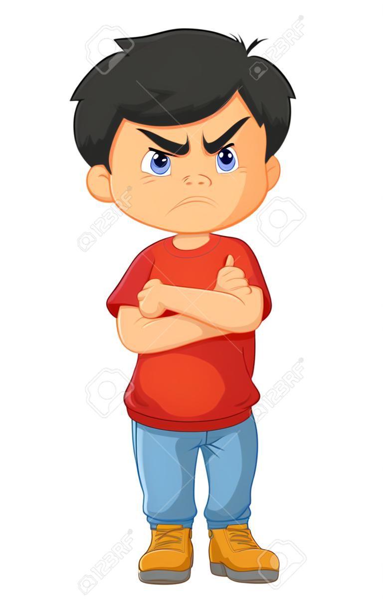 Cartoon angry boy