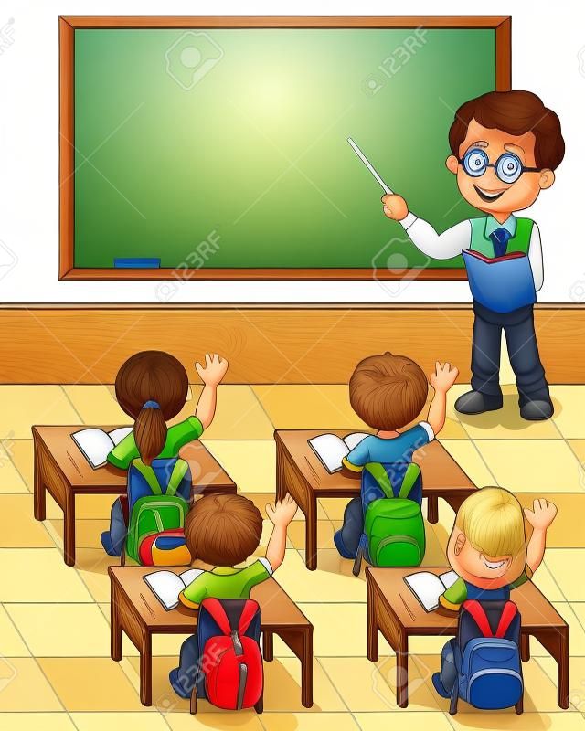 мультфильм маленький ребенок изучение в классе