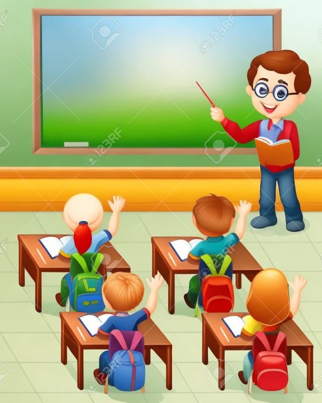 kreskówki dzieciak badania w klasie
