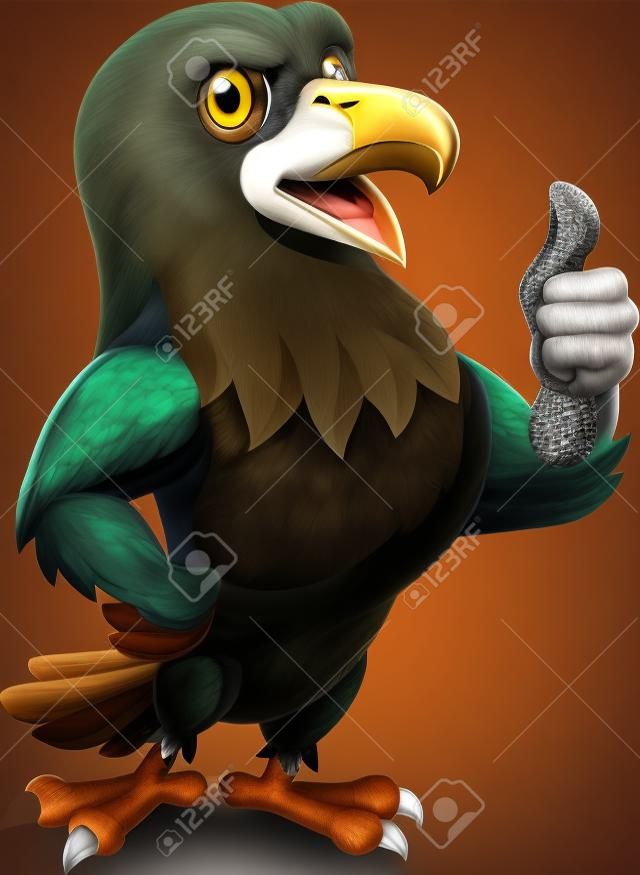 Strong and powerful eagle giving thumb up