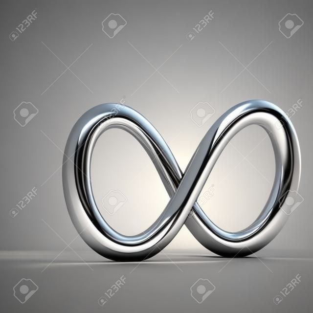 3D chrome abstract infinity sign
