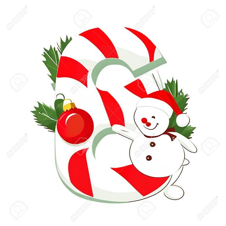 Karácsonyi ábécé. Illusztráció: S betű, fa, sütik és díszek. használható képeslapokhoz, háttérképekhez, textíliákhoz, scrapbookokhoz, dekorációhoz, meghívókhoz, háttérhez, ünnepekhez.