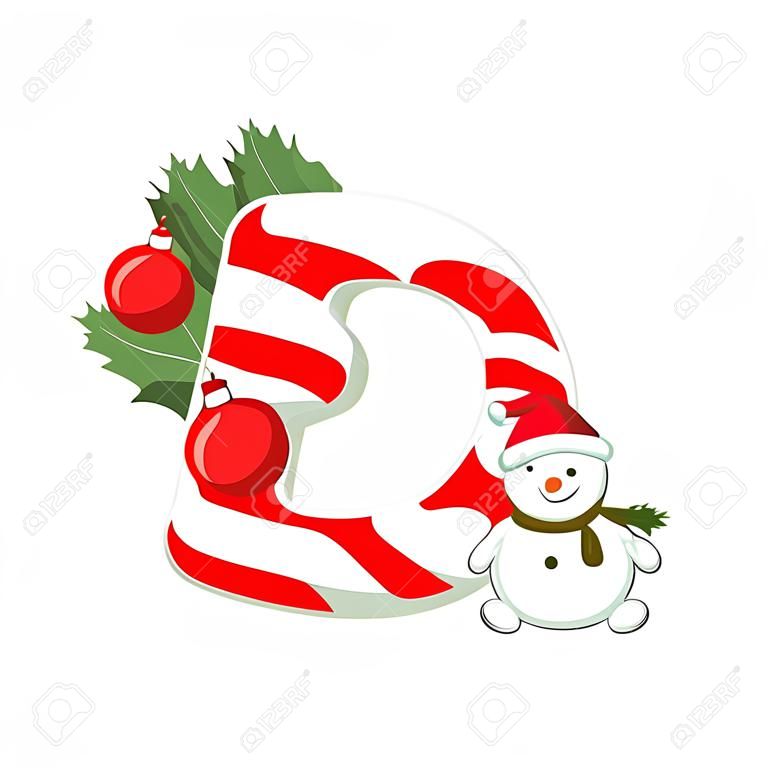 크리스마스 알파벳. 나무, 쿠키 및 장식 문자 S의 그림. 엽서, 월페이퍼, 직물, 스크랩북, 장식, 초대장, 배경, 휴일에 사용합니다.