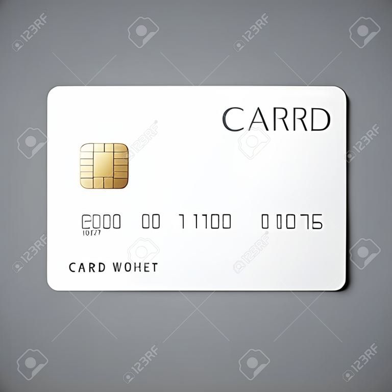 Białe karty kredytowej szablon na szarym tle