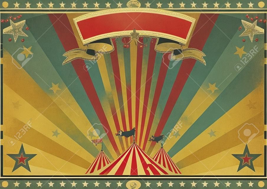 une affiche vintage de cirque pour votre publicité. Taille idéale pour un écran.