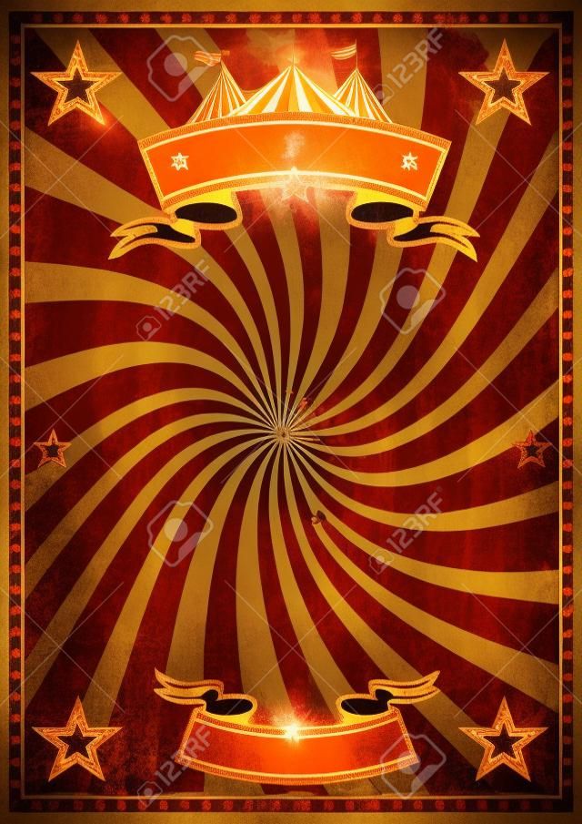 An orange vintage circus background with a vortex for a poster