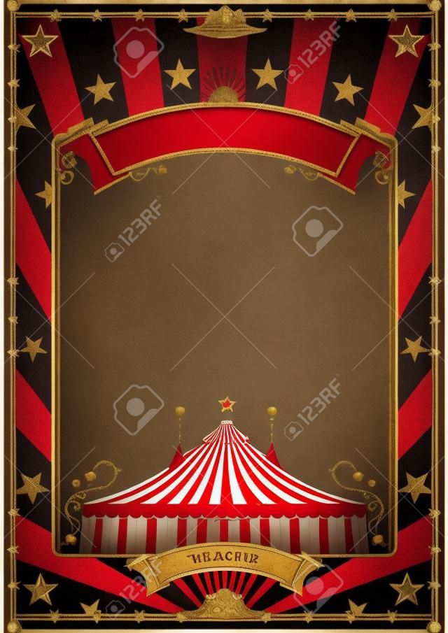 Uno sfondo vintage circo con una cornice rossa per il vostro divertimento