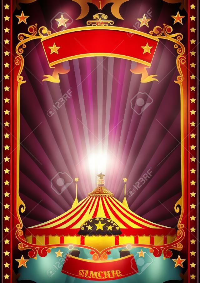 Ein Vintage Zirkus-Hintergrund mit Sonnenstrahlen für Ihre Unterhaltung