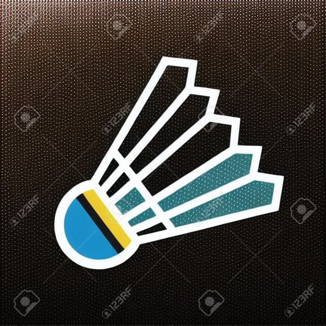 Federball-Symbol. Federball-Design. Badminton-Symbol-Sport. Vektor-Illustration.