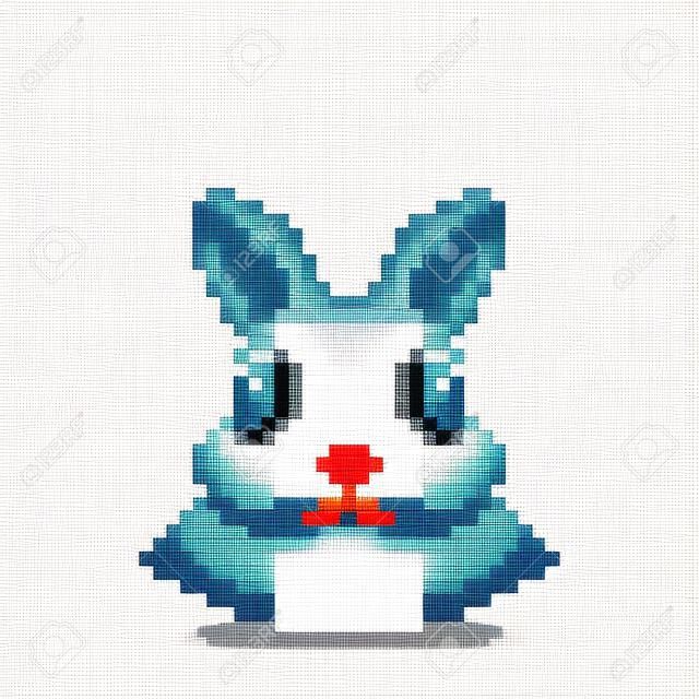 Pixel konijn afbeelding. voor 8 bit spel activa. Kruissteek patroon of t-shirt ontwerp vector illustratie.