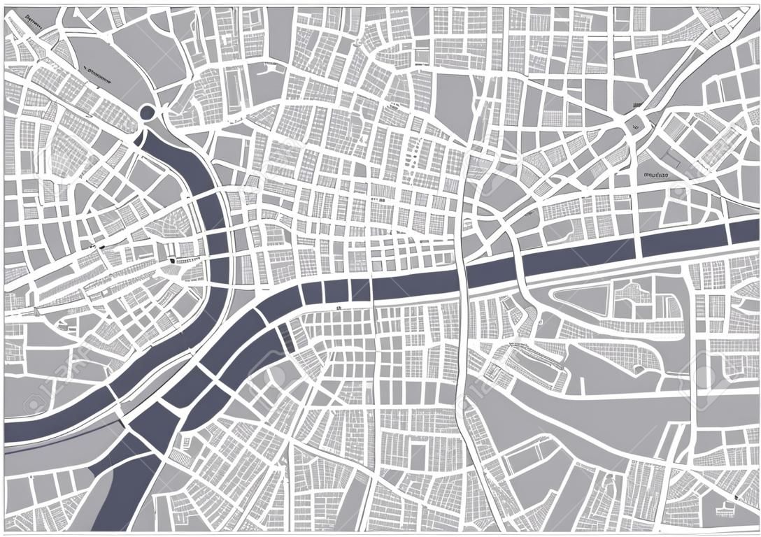 Vector map of the city of London, Great Britain
