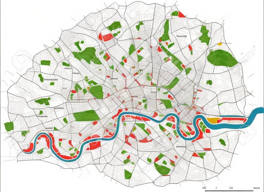 mapa miasta Londyn, Wielka Brytania