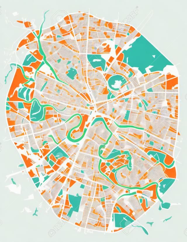 mapa del vector de la ciudad de Moscú, Rusia