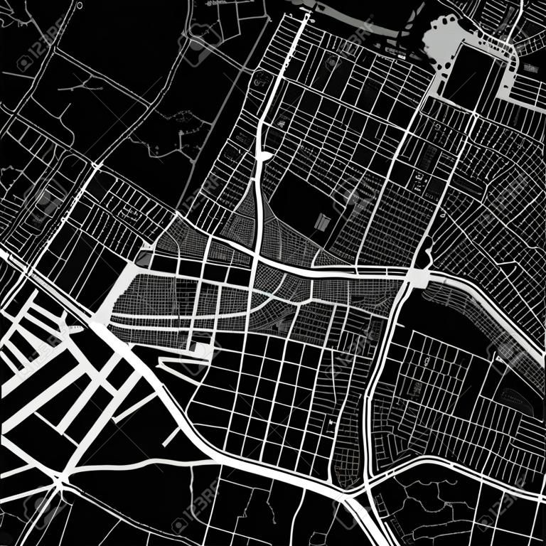 vectorkaart van de stad Rotterdam, in Zuid-Holland, Nederland