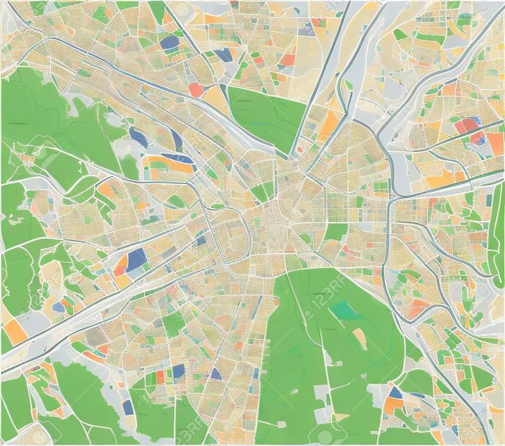 Mappa della città di Milano, capitale della Lombardia, Italia