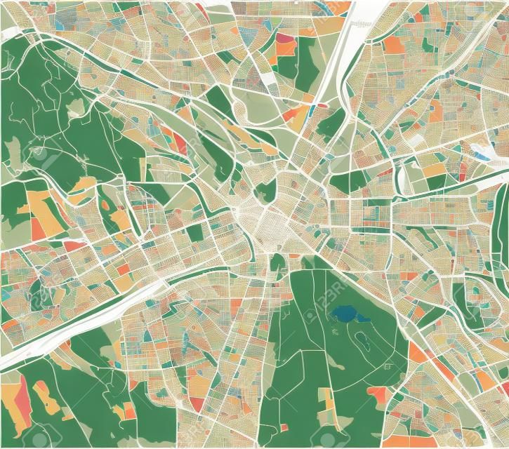 Mappa della città di Milano, capitale della Lombardia, Italia