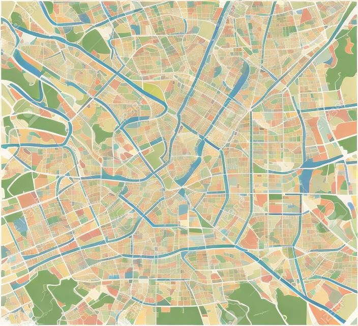 Mapa de la ciudad de Milán, capital de Lombardía, Italia.