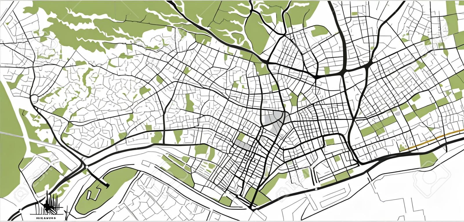 vector map of the city of Singapore, Republic of Singapore