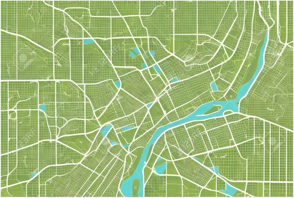 vector map of the city of Detroit, Michigan, USA