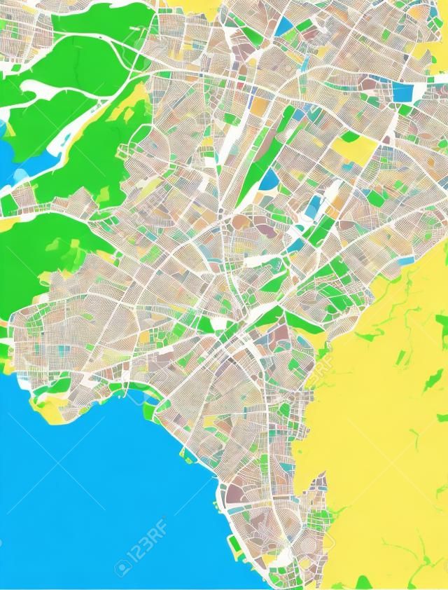 mapa vetorial da cidade de Atenas, Ática, Grécia, Europa