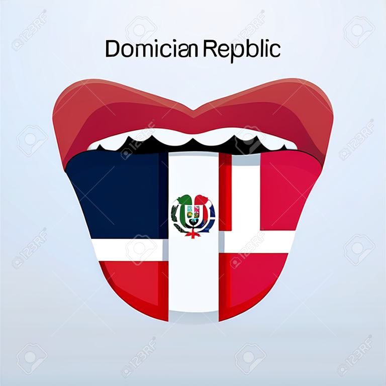 Dominican Republic language. Abstract human tongue. Vector illustration.