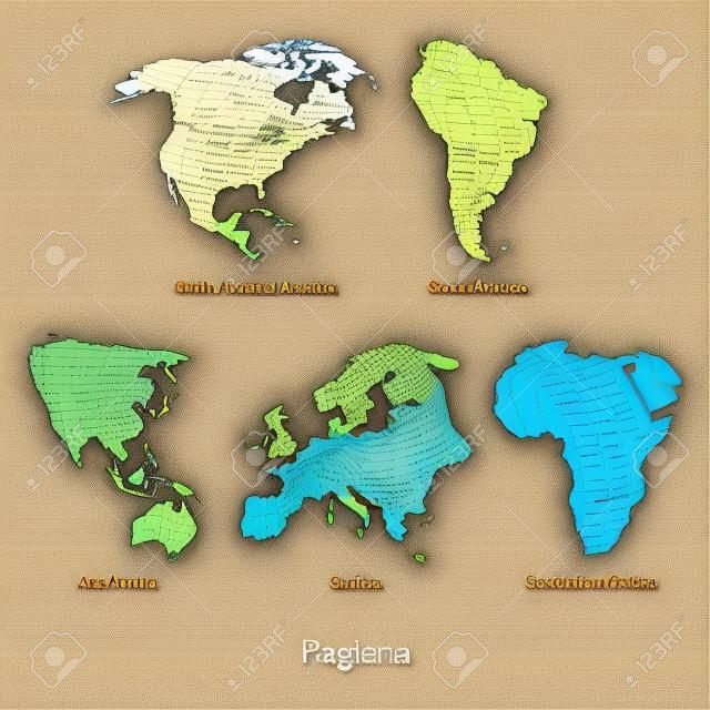 Mapa vectorial detallado de América del Norte - Centroamérica, Asia Pacífico, Europa, América del Sur, Oriente Medio y África del Este