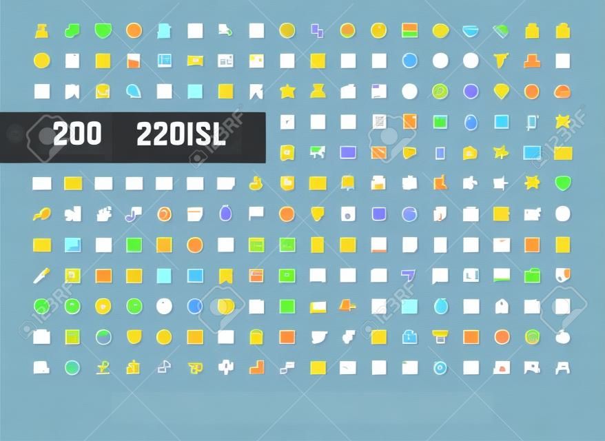 24x24 Pixel Perfect Basic User Interface Essential Set. 200 Line Outline Icons. For App, Web, Print. Editable Stroke