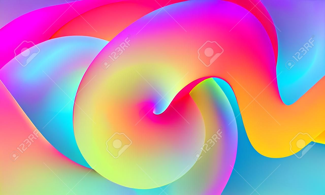 Abstract 3d fluid shape vector backdrop. Trendy colorful modern background.  Futuristic wallpaper.