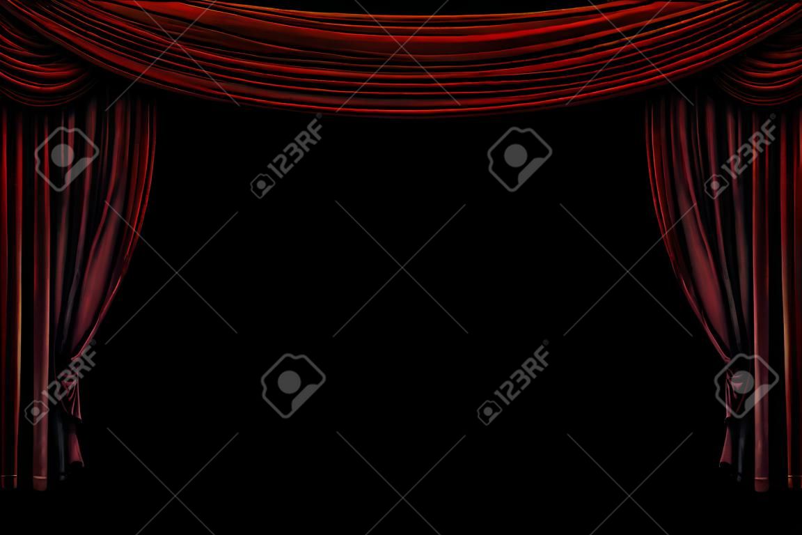 Antigua, teatro elegante escenario con cortinas de terciopelo.