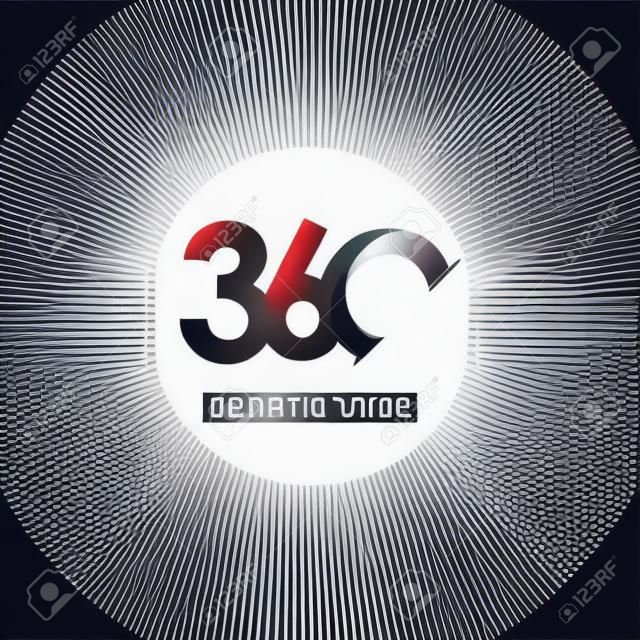 360 logo wektor szablon projektu ilustracja