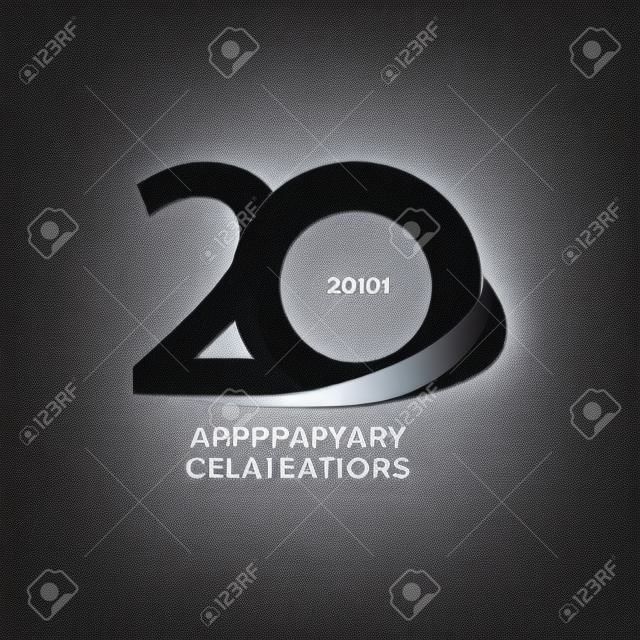 20 jaar verjaardag vieringen Vector Template Design Illustratie