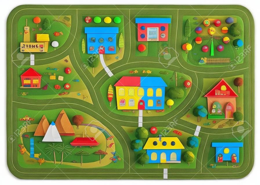 Road play mat for children activity and entertainment