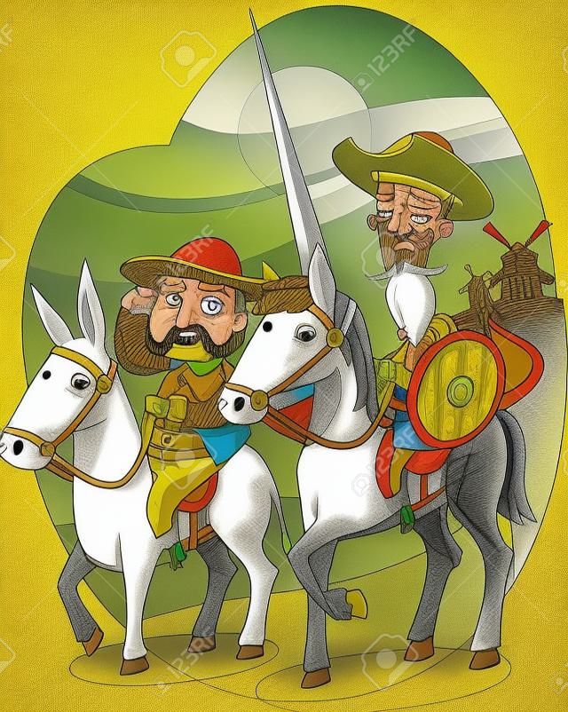 Don Quijote rajzfilm illusztráció