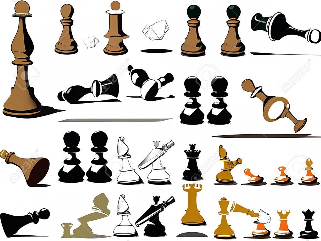 illustration of set of pawns