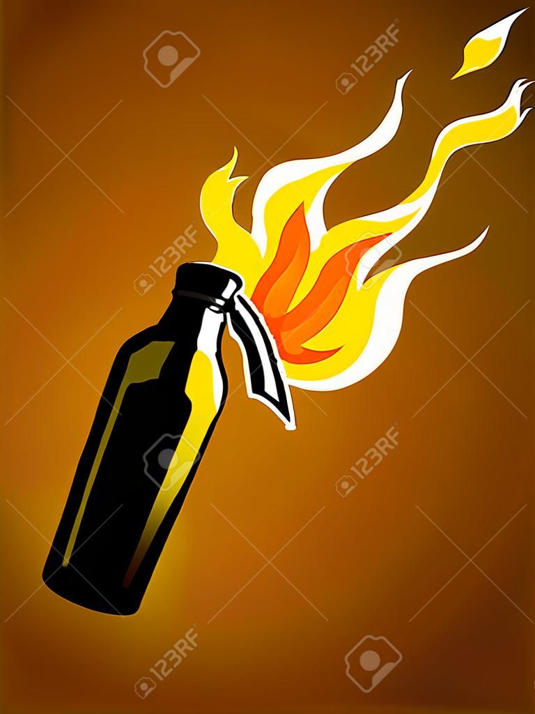 molotov cocktail. vector illustration