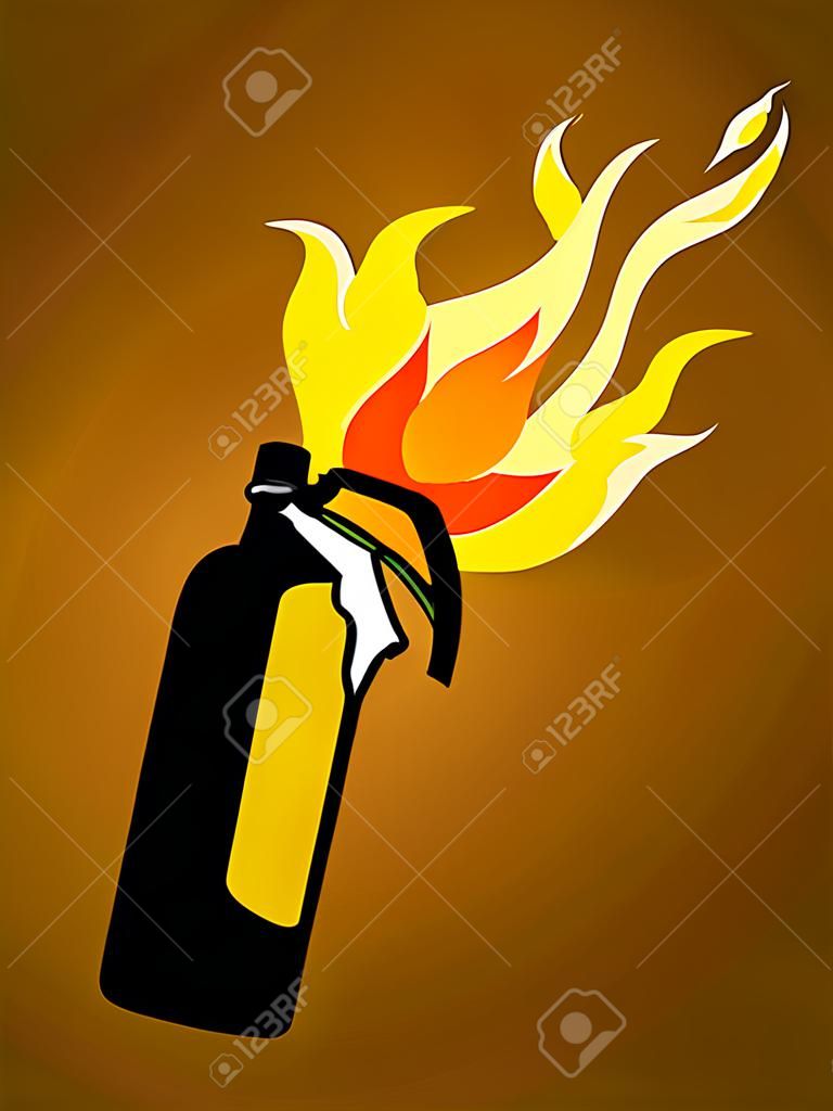 molotov cocktail. vector illustration