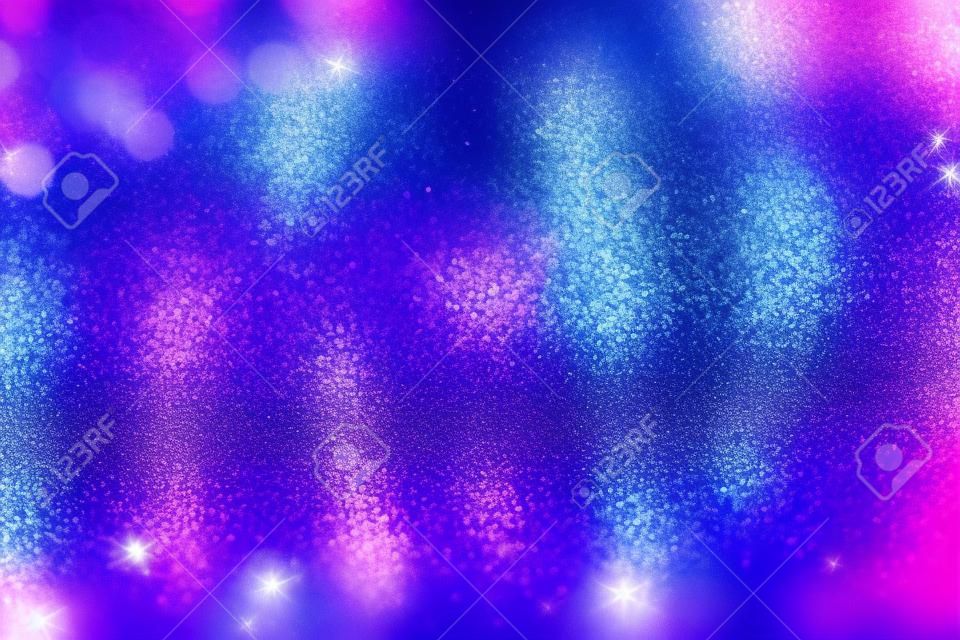 abstract glitter silver, purple, blue and gold lights background. de-focused