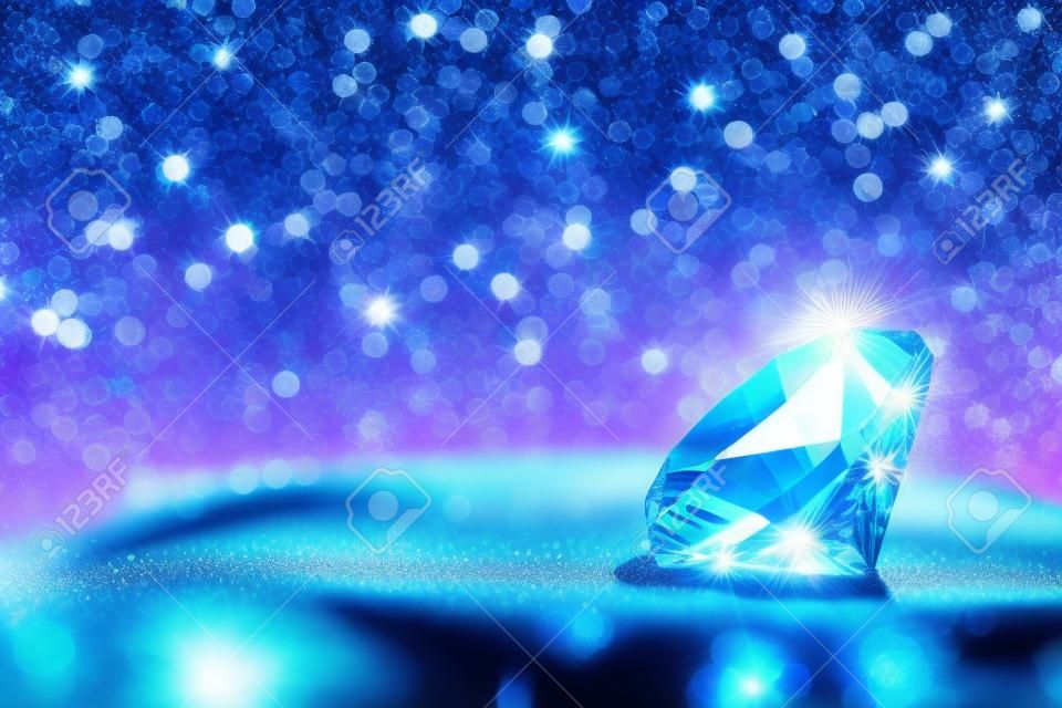 밝은 반짝이는 배경 위에 다이아몬드가 닫힙니다.