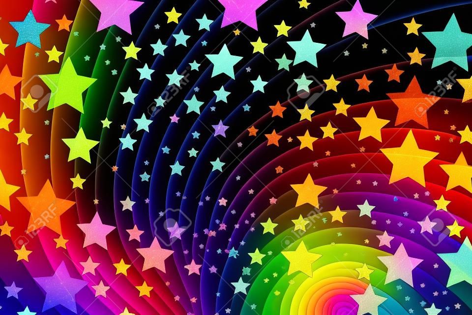 Background material wallpaper (Radiation of stardust and rainbow colors)