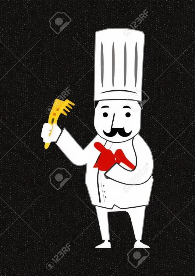Una ilustración del Chef. vector del chef. Diseño de personaje. Una imagen prediseñada de un trabajador.
