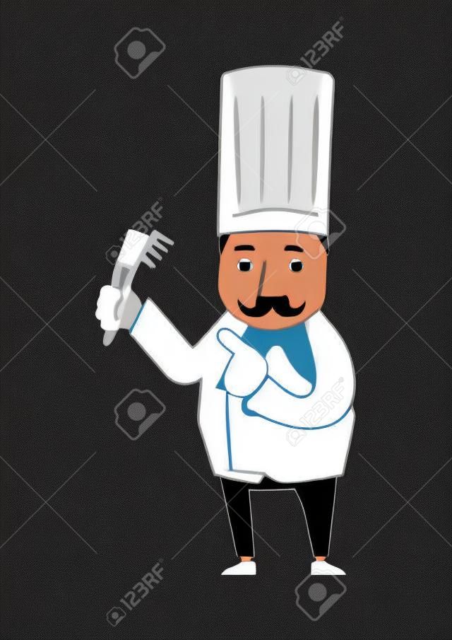 Una ilustración del Chef. vector del chef. Diseño de personaje. Una imagen prediseñada de un trabajador.