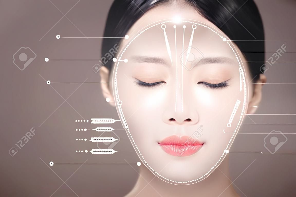 Beauty, medicine, plastic surgery and skin care concept.
