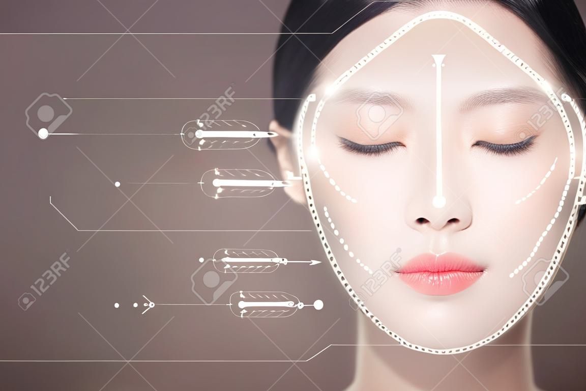 Beauty, medicine, plastic surgery and skin care concept.