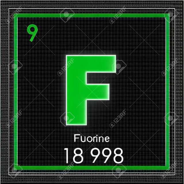 Fluor chemisch element periodieke tabel wetenschap symbool
