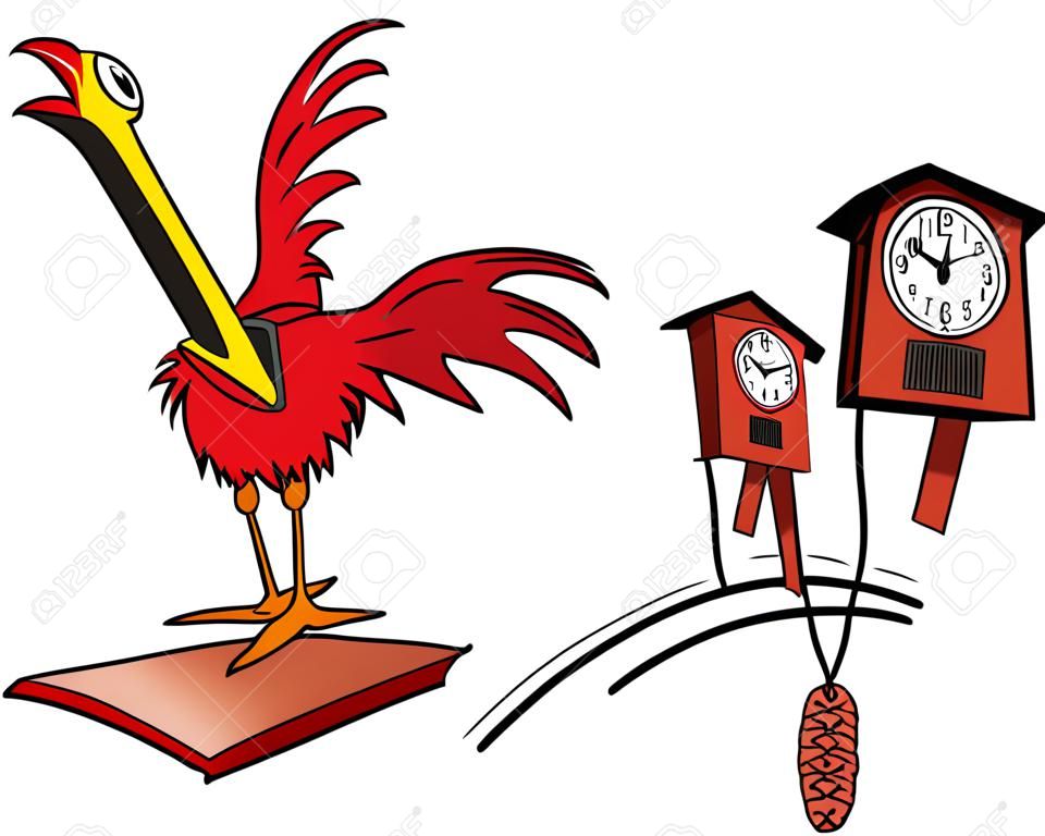 A cartoon cuckoo clock